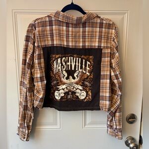 Altar'd State Nashville Graphic Cropped Flannel